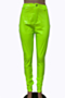 plus size solid color new fashion pu leather micro elastic tight pants_Black_Light Green