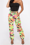 new stylish 2 colors autumn camo batch printing pockets micro elastic pants (with belt)_Red_Green