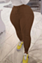 plus size winter 8 colors solid color laced plush simple stretch pants_Black_Dark Green_Pink_Brown