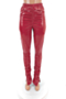 solid color 5 colors autumn plus size simple pu leather pleated velvet split pants_Black_Red