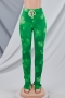 plus size autumn winter velvet multicolor batch printing laced high elastic casual pants_Blue_Yellow_Green