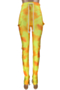 plus size autumn winter velvet multicolor batch printing laced high elastic casual pants_Blue_Yellow