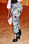 autumn new style plus size letters batch printing pockets loose casual pants_Blue_Gray