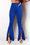 four colors solid color simple high waist new style casual flare pants_Black_Rose Red_Blue