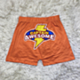 plus size new stylish letter printing stretch tight shorts_Orange