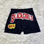 plus size 8 colors new stylish letter printing stretch tight shorts_Light Green_Black