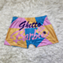 plus size 2 colors letter printing contrast color new style summer stretch hot shorts_Multicolor