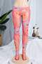 new stylish digital batch printing high waist mesh see through tight leggings (new add color)_Pink_Red