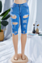 plus size 5 colors summer new stylish holes pockets denim shorts_White_Black_Dark Blue_Sky Blue_Blue
