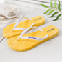 new stylish four colors solid color beach slippers(size run small)_Yellow