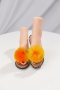 new four colors hairball decorated stylish beach slippers_Yellow