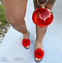new four colors hairball decorated stylish beach slippers_Yellow_Purple_Red