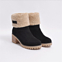 autumn winter new 5 colors high upper suede fabric plush lining stylish snow boots_Black