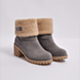 autumn winter new 5 colors high upper suede fabric plush lining stylish snow boots_Black_Orange_Khaki _Gray