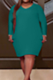 solid color autumn 3 colors plus size l-4xl simple loose stretch midi dress_Black_Pink_Green