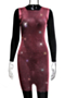 summer solid color new stylish 3 colors hollow out rhinestone mini dress_Light Green_Magenta