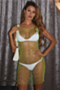 summer solid color new stylish 3 colors hollow out rhinestone mini dress_Light Green