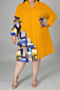 xl-5xl early autumn new three colors inelastic stylish casual midi shirtdress_White_Magenta_Yellow