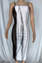 plus size four color see through mesh spliced micro-elastic sexy bodycon midi dress (without lining)_Black_White