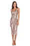 summer sequin embroidered sleeveless zip-up new stylish micro elastic slim midi evening dress_Black_Gold