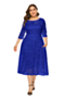 xl-6xl autumn new ten colors see through lace micro-elastic three-quarter sleeves pockets stylish loose midi dress with lining_Black_White_Purple_Rose Red_Beige_Blue