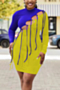 autumn new plus size three colors contrast color spliced stretch hollow tassel sexy bodycon mini dress_Red_Blue