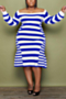 l-5xl plus size autumn new stylish stretch stripe printing off-shoulder casual midi dress_Black_Red_Blue