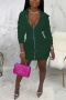 autumn new stylish simple 4 colors plus size pure color zip-up hooded stretch slim sexy mini dress_Black_Rose Red_Blue_Green