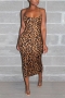 xs-3xl plus size spring new stylish leopard batch printing stretch slim sexy midi dress_Blue_Leopard