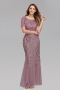 new stylish mesh sequin patchwork embroidery inelastic plus size 7 colors zip-up elegant maxi evening dress (with lining)_Black_Rose Red_Sky Blue_Dark Blue_Pink