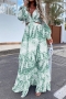s-3xl summer new 4 colors deep v-neck long sleeve hollow batch printing stretch plus-size maxi dress_Sky Blue_Pink_Yellow_Green