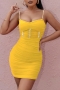 xs-l summer new three colors rhinestone decor stretch adjustable straps zip-up back ruched sexy bodycon mini dress (new added colors)_Red_Yellow