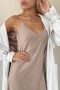 summer new stylish seven colors solid color inelastic satin v-neck sling zip-up sexy midi dress_Black_Purple_Dark Green_Dark Blue_Khaki