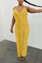 summer new stylish 8-colors sling solid color slight stretch plus size hollow sexy maxi dress_Black_White_Rose Red_Beige_Pink_Orange_Yellow
