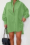 s-2xl plus size spring & summer new 4 colors inelastic long sleeve turndown collar single breasted irregular stylish simple mini dress_Black_Sky Blue_Green