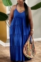 xl-5xl plus size summer new stylish 6 colors solid color sling loose pleated slight stretch backless casual maxi dress_Black_Blue