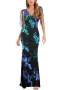 summer new 2 colrs floral shape pattern sequin decor stretch sleeveless v-neck tassel decor crossed sling lace up backless stylish sexy maxi dress(with lining)_Beige_Multicolor