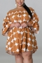 xl-5xl plus size summer new 5 colors stylish polka dot batch printing off-shoulder loose non-stretch casual midi dress_Black_Purple_Blue_Khaki 