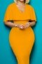 s-3xl plus size summer new 4 colors stretch short sleeve v-neck slit zip-up bodycon stylish classic midi dress_White_Red_Pink_Yellow