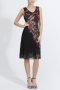 s-3xl retro new plus-size high-quality 4 colors sequins combination peacock pattern tassel slight-stretch prom party midi evening dress_Black_Dark Green_Rose Red