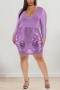s-5xl plus size spring & summer new 6 colors stretch sequin mesh slim sexy mini dress(with lining)_Black_Purple