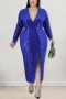 xl-5xl plus size autumn new 6 colors stretch sequin deep-v-neck split stylish maxi dress_Black_Red_Blue