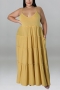 xl-5xl plus size summer new 6 colors stretch sling backless shirring casual maxi dress_Black_Sky Blue_Brown_Magenta_Yellow