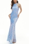 xs-3xl plus size new stylish 4 colors sequins beaded zip-up slight stretch high quality elegant maxi evening dress(with lined)_White_Sky Blue