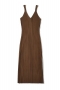 early autumn new 5 colors slight stretch sling stylish knitted midi dress_Black_Red_Beige_Brown
