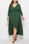 xl-4xl plus size autumn new stylish 8 colors solid color high stretch v-neck irregular casual maxi dress_Black_Dark Purple_Dark Green_Rose Red_Blue_Dark Blue_Darkviolet_Green
