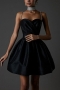 summer new 3 colors satin slight stretch rhinestone decor sling zip-up stylish classic mini dress_Black