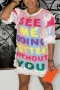 summer stylish 5 colors sequins multicolor letter printing slight stretch loose plus size casual mini dress_Black_White_Sky Blue_Magenta