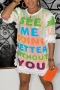 summer stylish 5 colors sequins multicolor letter printing slight stretch loose plus size casual mini dress_Black_White_Sky Blue_Magenta_Green