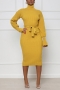 plus size 5 colors knitted slight stretch with belt stylish midi dress_Black_Rose Red_Magenta_Yellow
